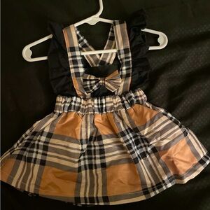 6m babygirl overall plaid dress